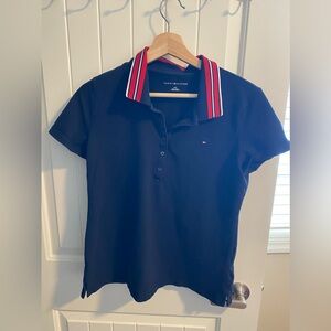 Tommy Hilfiger Navy Polo with Red and White Collar